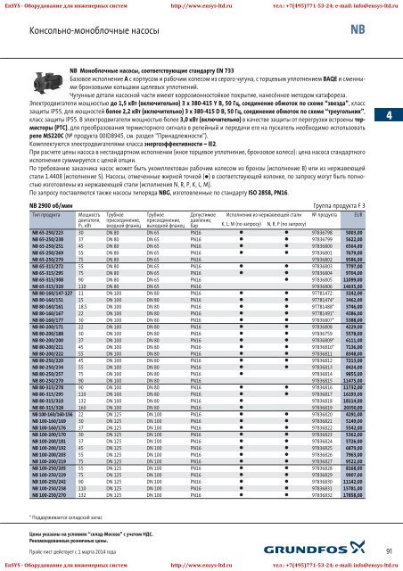 ÐÑÐ°Ð¹Ñ-Ð»Ð¸ÑÑ Grundfos 2013