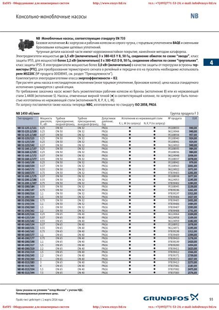 ÐÑÐ°Ð¹Ñ-Ð»Ð¸ÑÑ Grundfos 2013