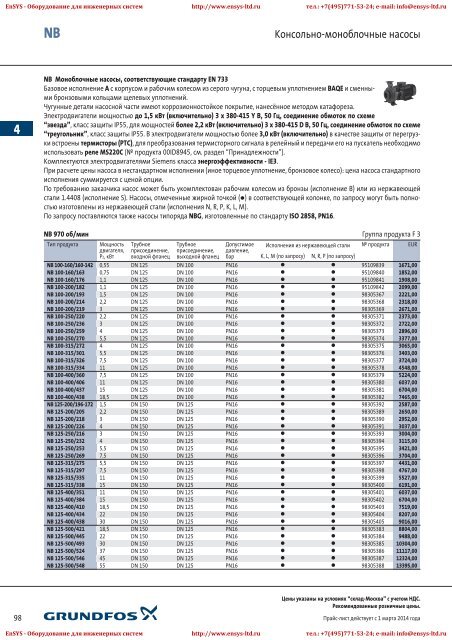 ÐÑÐ°Ð¹Ñ-Ð»Ð¸ÑÑ Grundfos 2013