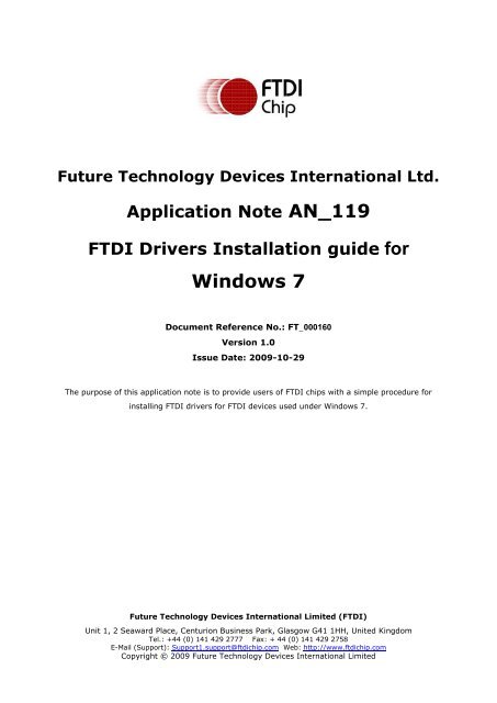 FTDI Drivers Installation guide for Windows 7 - botnroll.com