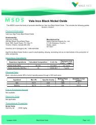 Vale Inco Black Nickel Oxide - Vale.com