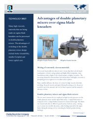 Advantages of double planetary mixers over sigma blade kneaders
