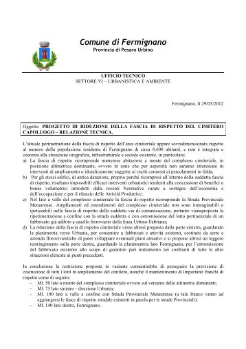 relazione tecnica - 10^ variante al PRG - Comune di Fermignano