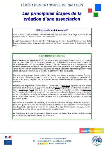 Les principales Ã©tapes de la crÃ©ation d'une association - FÃ©dÃ©ration ...