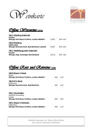 Weinkarte homepage - Landhaus Restaurant 