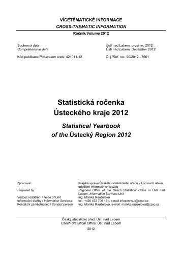 StatistickÃ¡ roÄenka ÃsteckÃ©ho kraje 2012 - ÄeskÃ½ statistickÃ½ ÃºÅad