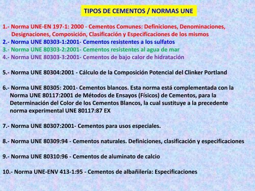 TIPOS DE CEMENTOS