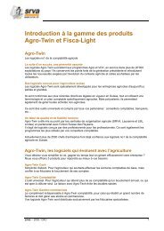Introduction Ã  la gamme des produits Agro-Twin et Fisca ... - Agridea