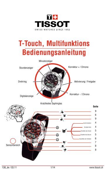 T-Touch, Multifunktions Bedienungsanleitung - Tissot