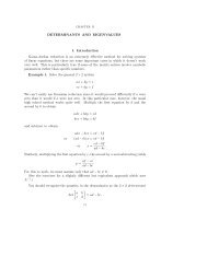 DETERMINANTS AND EIGENVALUES 1. Introduction Gauss ...