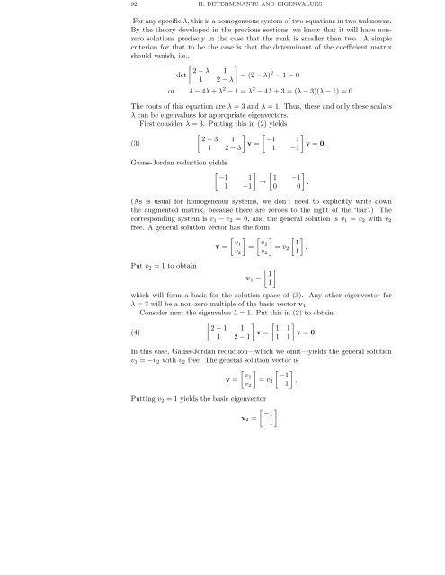DETERMINANTS AND EIGENVALUES 1. Introduction Gauss ...