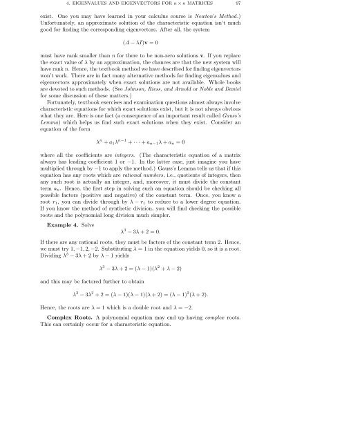 DETERMINANTS AND EIGENVALUES 1. Introduction Gauss ...