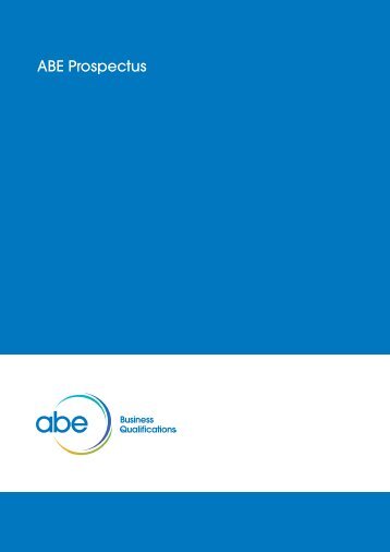 ABE Prospectus 2011 - Association of Business Executives