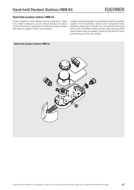 Hand-held Pendant Stations - EUCHNER GmbH + Co. KG