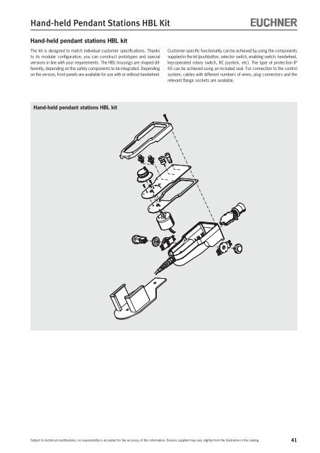 Hand-held Pendant Stations - EUCHNER GmbH + Co. KG