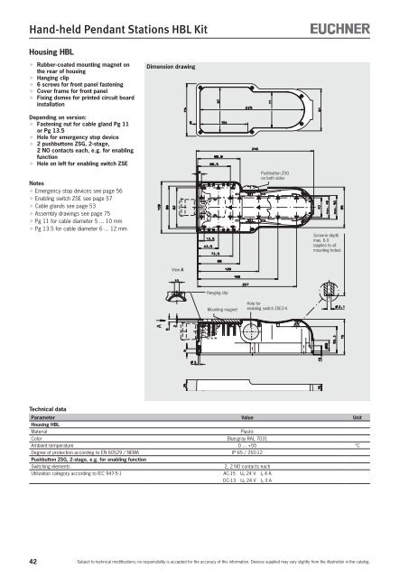 Hand-held Pendant Stations - EUCHNER GmbH + Co. KG