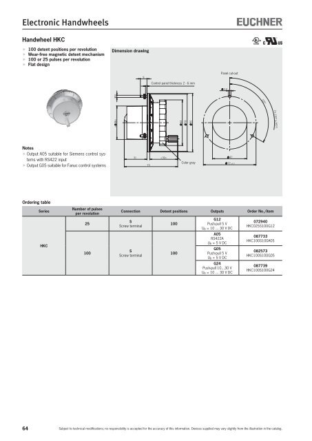 Hand-held Pendant Stations - EUCHNER GmbH + Co. KG