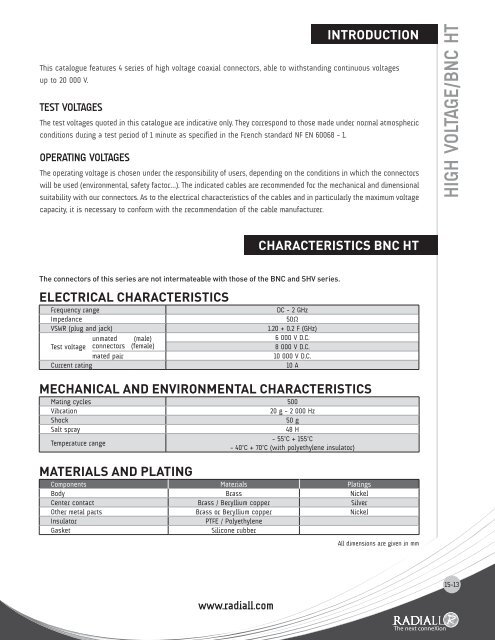 HigH voltage/BNC Ht - Northern Connectors