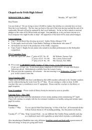 Newsletter 9 - May 2007 (PDF) - Chapel-en-le-Frith High School