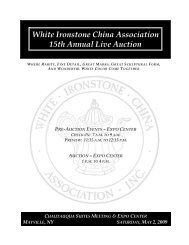 White Ironstone China Association 15th Annual Live Auction