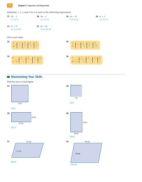 Exponents and Polynomials - XYZ Custom Plus