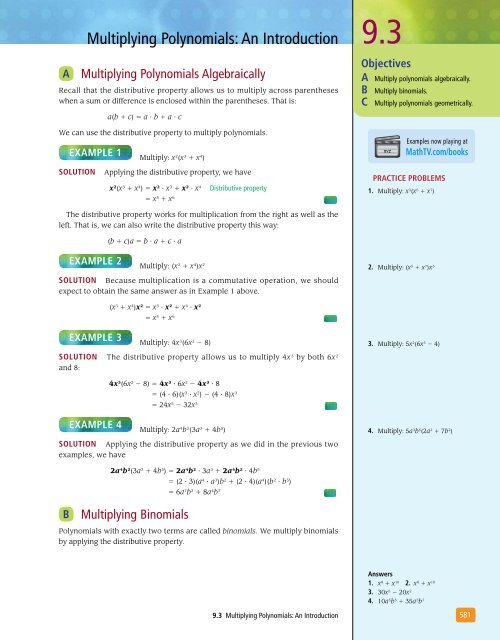 Exponents and Polynomials - XYZ Custom Plus