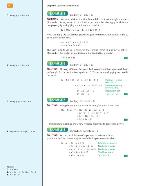 Exponents and Polynomials - XYZ Custom Plus