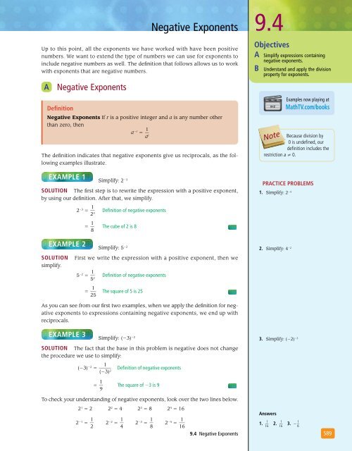 Exponents and Polynomials - XYZ Custom Plus