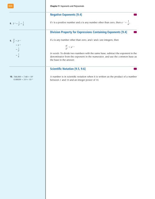 Exponents and Polynomials - XYZ Custom Plus