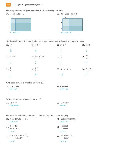 Exponents and Polynomials - XYZ Custom Plus