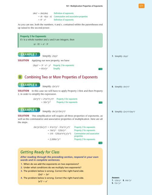 Exponents and Polynomials - XYZ Custom Plus