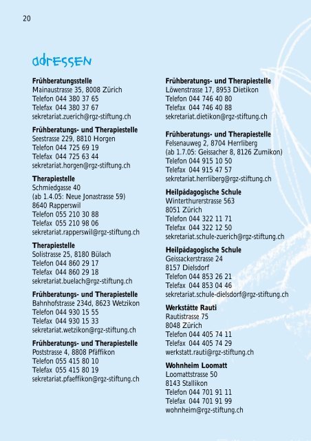 Einblicke - RGZ Stiftung, zugunsten cerebral GelÃ¤hmter