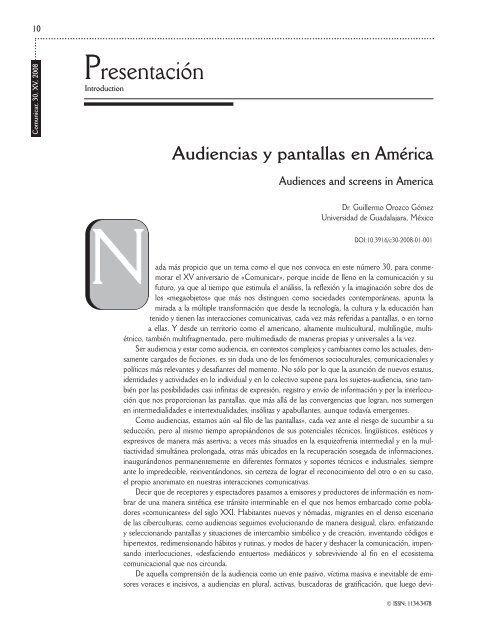 Audiencias y pantallas en América - Revista Comunicar
