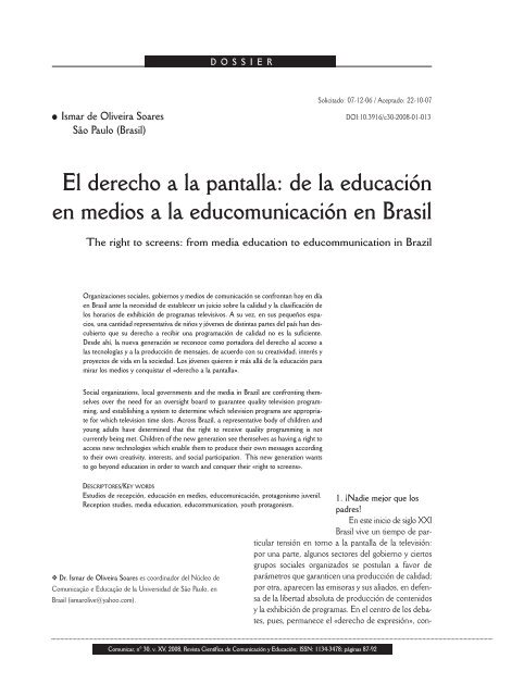 Audiencias y pantallas en América - Revista Comunicar