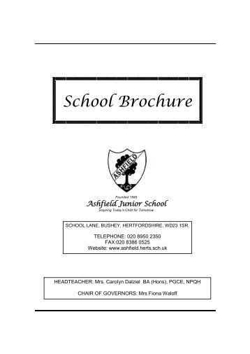 School Brochure - Ashfield Junior School