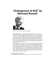 “Enlargement of Self” by Bertrand Russell - Philosophy Lander.edu