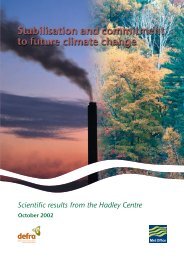 Scientific results from the Hadley Centre