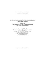 hadronic mathematics, mechanics and chemistry - Institute for Basic ...