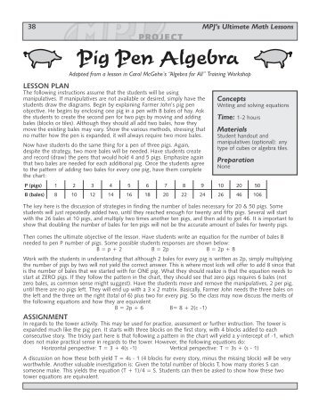Pig Pen - The Math Projects Journal