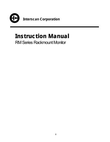 RM Series Digital Manual - Interscan Corporation