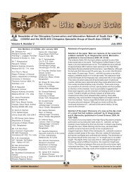 front page BAT NET NEWSLETTER - zoo's print