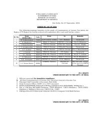 Local Transfer of Commissioners - Income Tax Department