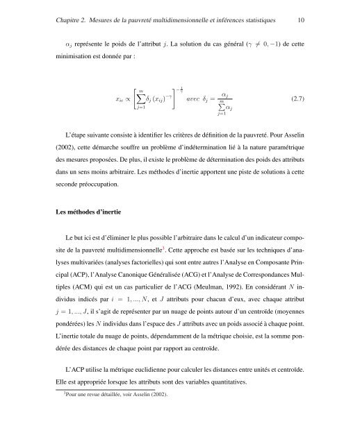 Comparaisons multidimensionnelles de bien-être et de pauvreté ...