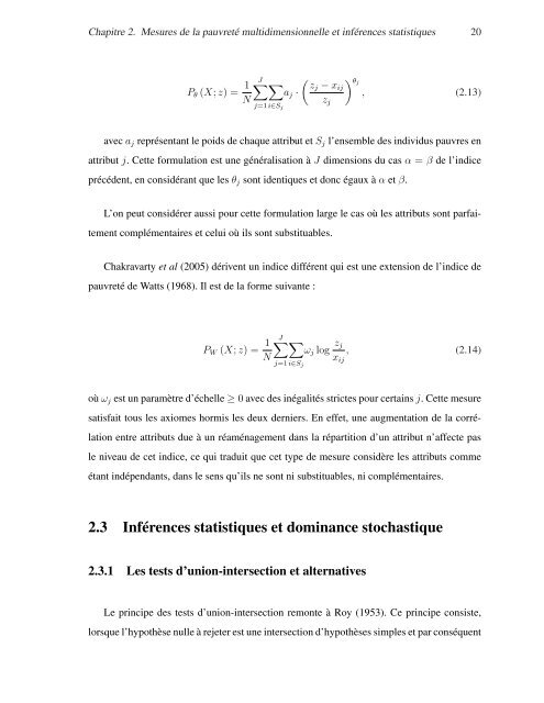 Comparaisons multidimensionnelles de bien-être et de pauvreté ...