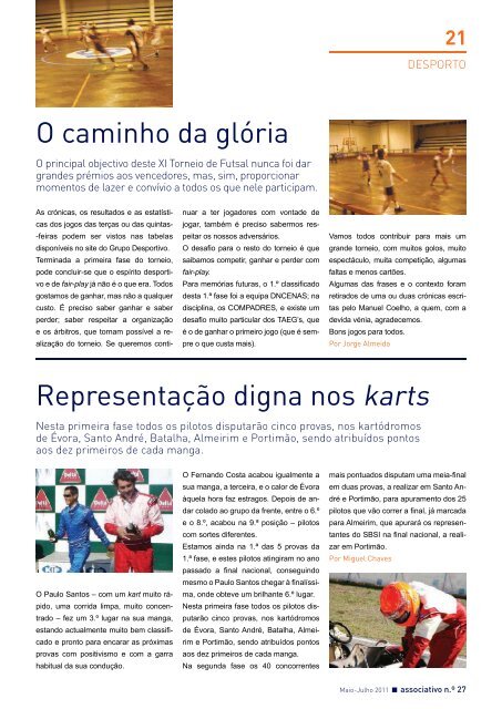 Maio-Julho 11 - Grupo Desportivo e Cultural dos Empregados do ...