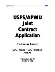 Southern Region USPS/APWU Joint Contract Application ...