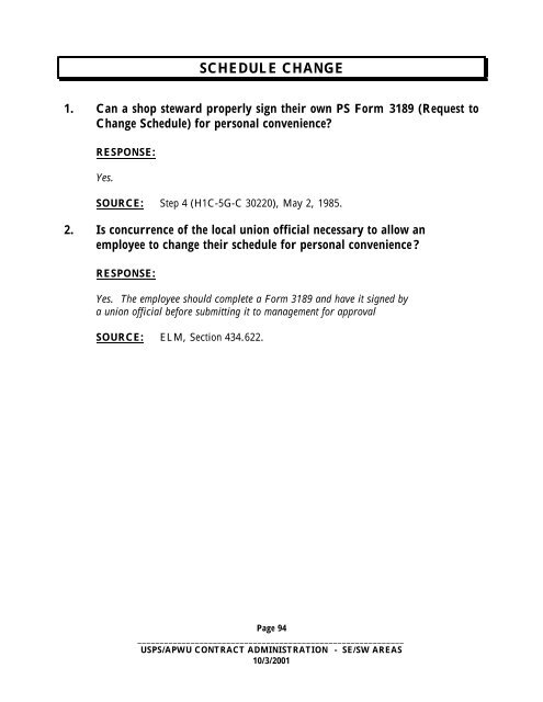 SCHEDULE CHANGE1 Can A S