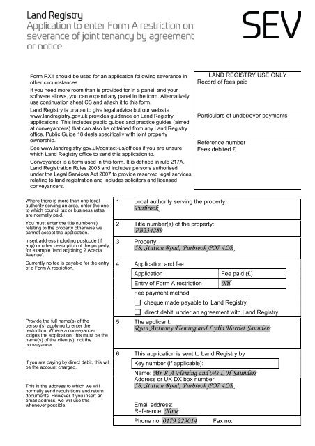 registered owners applying (PDF - Land Registry