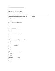 Subject-verb agreement quiz (PDF)