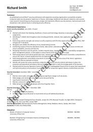 download the Security Consultant Resume Sample One in PDF.